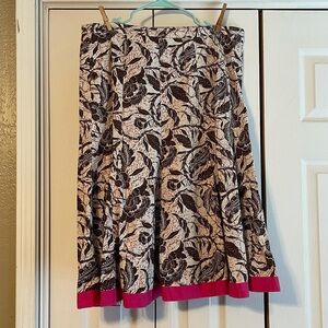 Lightweight Brown Floral Skirt